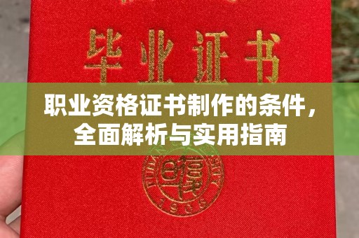 临安职业资格证书制作的条件，全面解析与实用指南